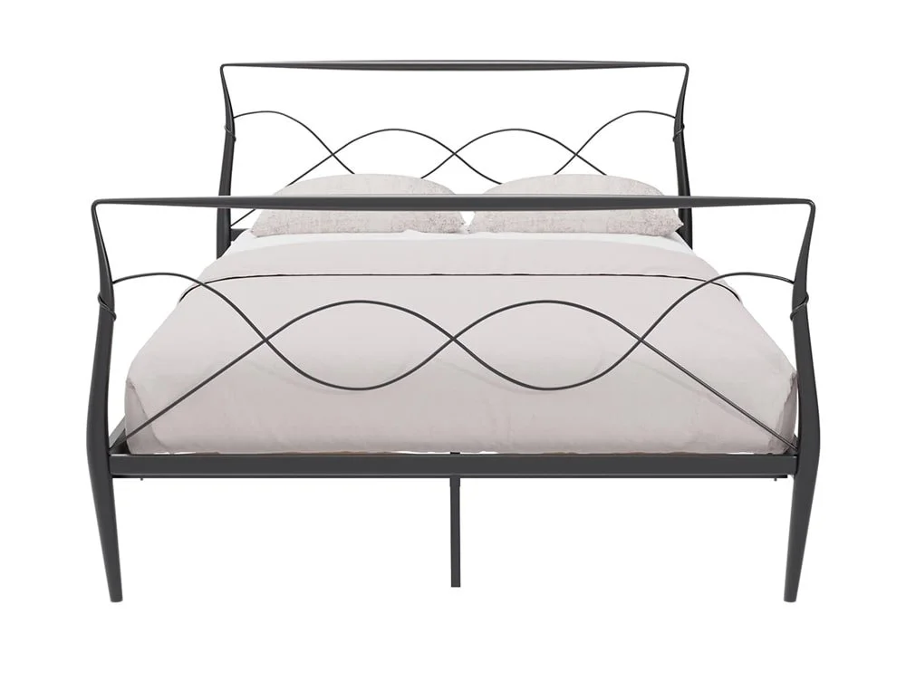 GFW GFW Rimini 5ft King Size Black Metal Bed Frame