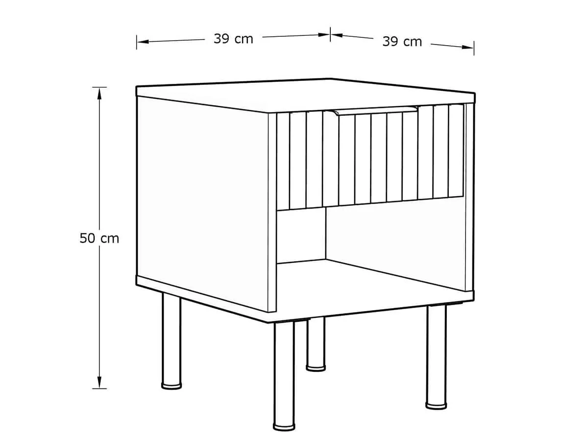 GFW GFW Nervata Ivory 1 Drawer Lamp Table