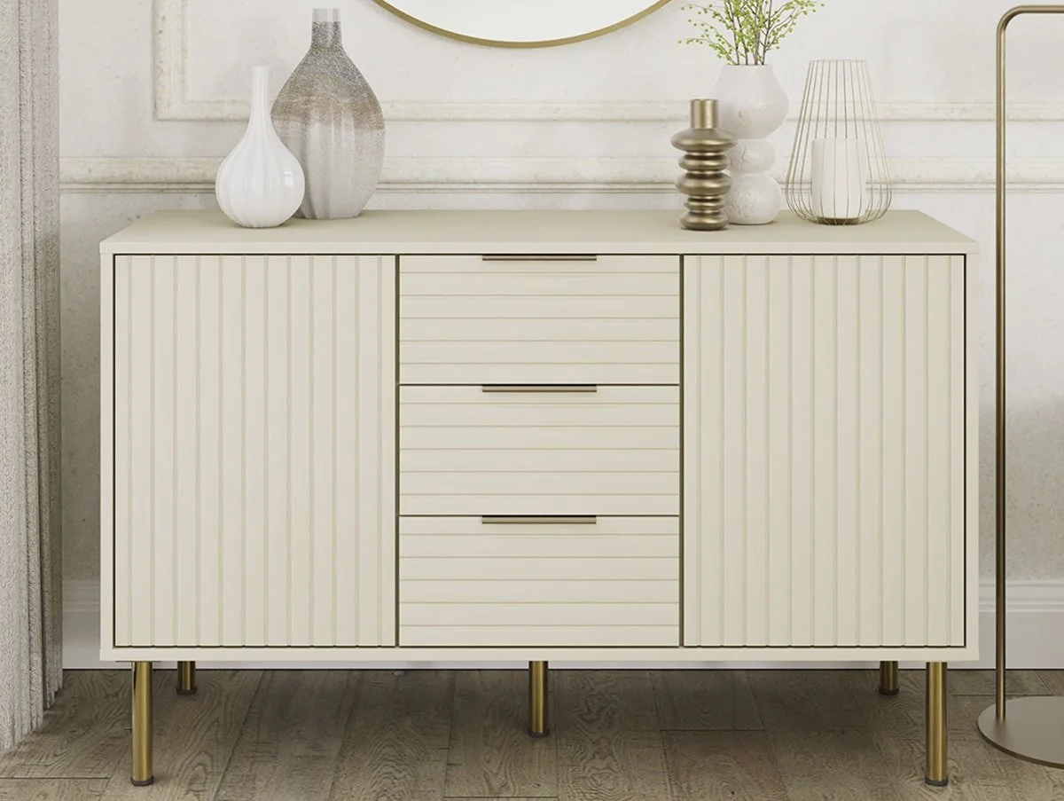 GFW GFW Nervata Ivory 2 Door 3 Drawer Sideboard