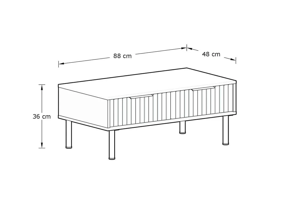 GFW GFW Nervata Ivory 2 Drawer Coffee Table