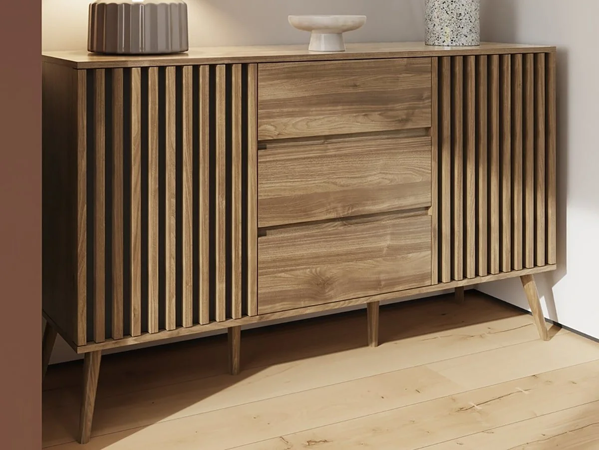 GFW GFW Rowan Oak 2 Door 3 Drawer Sideboard