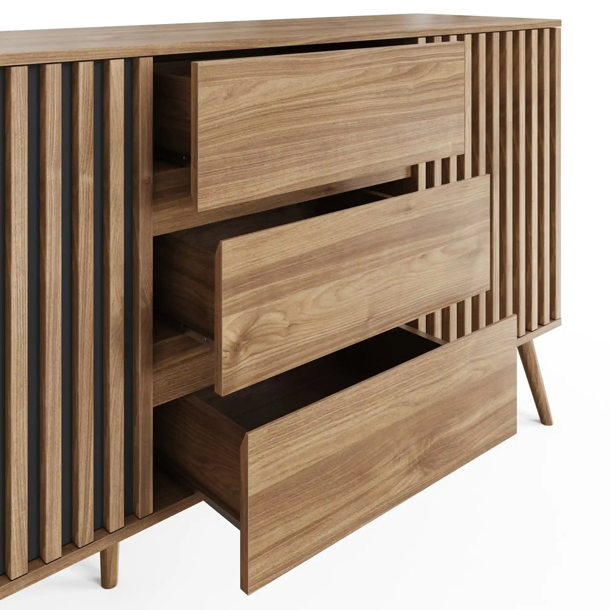 GFW GFW Rowan Oak 2 Door 3 Drawer Sideboard
