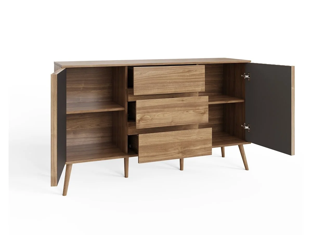 GFW GFW Rowan Oak 2 Door 3 Drawer Sideboard