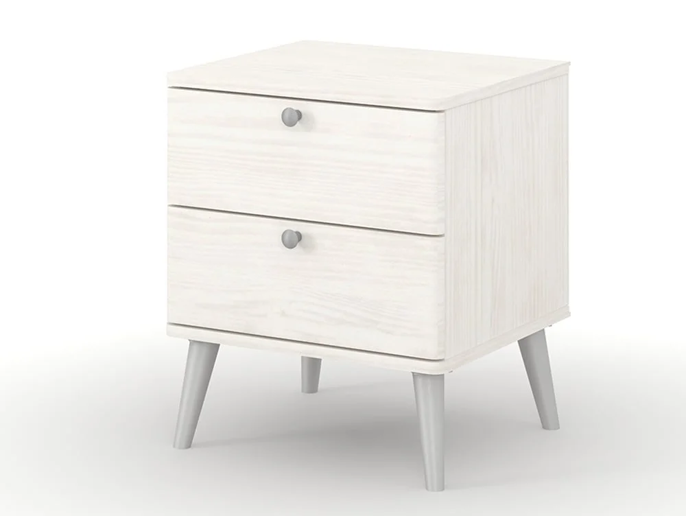 Core Core Augusta Curve White 2 Drawer Bedside Table