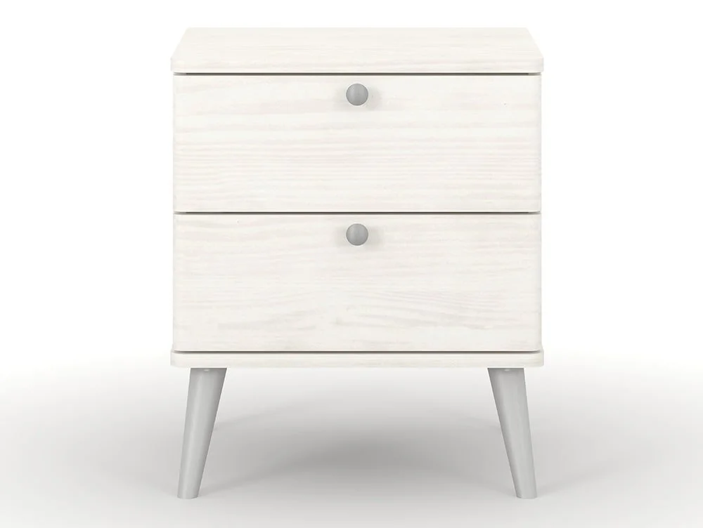 Core Core Augusta Curve White 2 Drawer Bedside Table