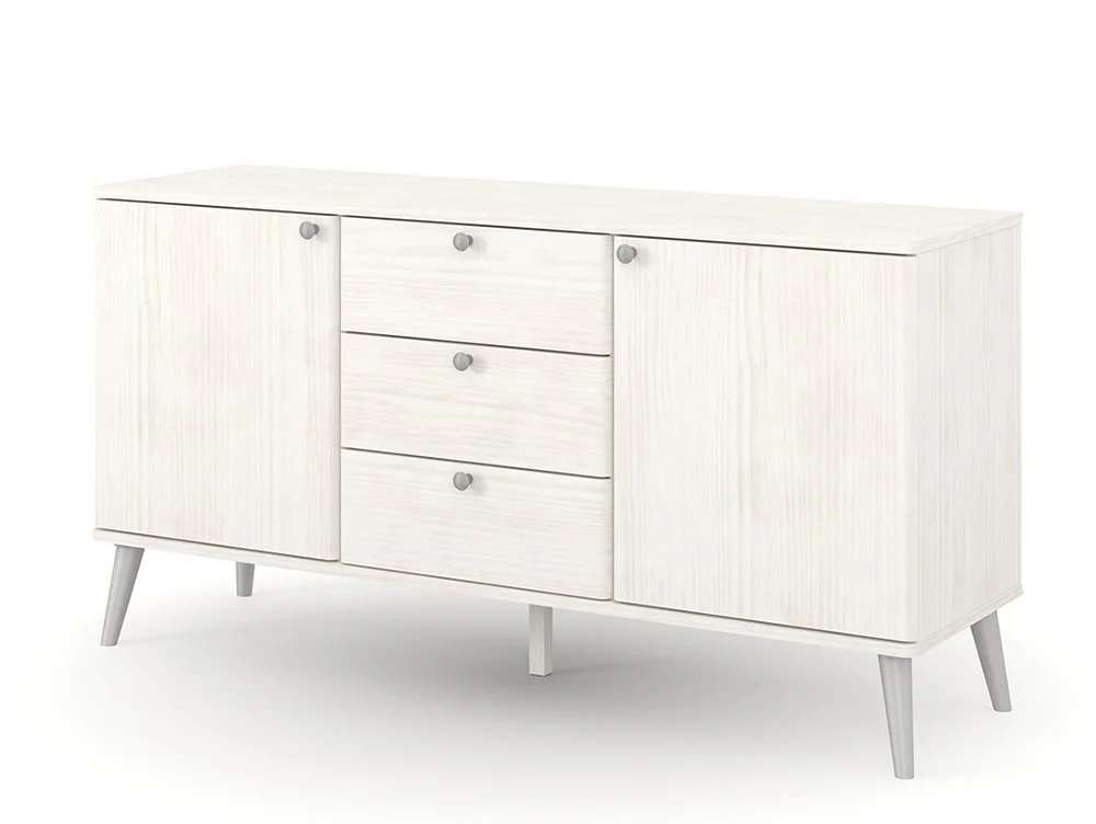 Core Core Augusta Curve White Sideboard with 2 Doors 3 Drawers