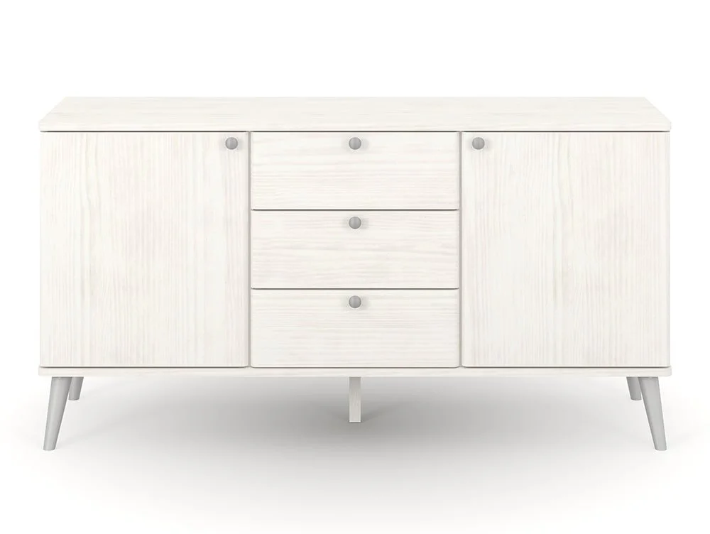 Core Core Augusta Curve White Sideboard with 2 Doors 3 Drawers