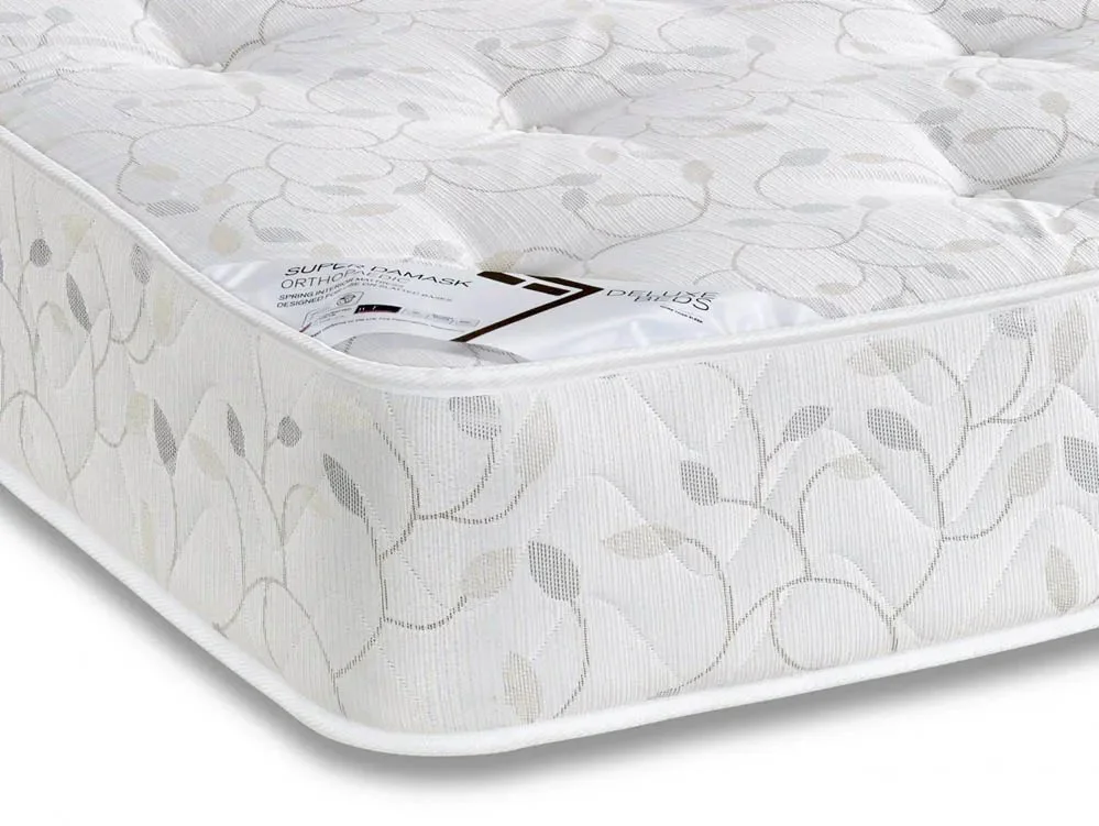 Deluxe Clearance - Deluxe Super Damask Orthopaedic Extra Long 4ft6 x 6ft9 Double Mattress