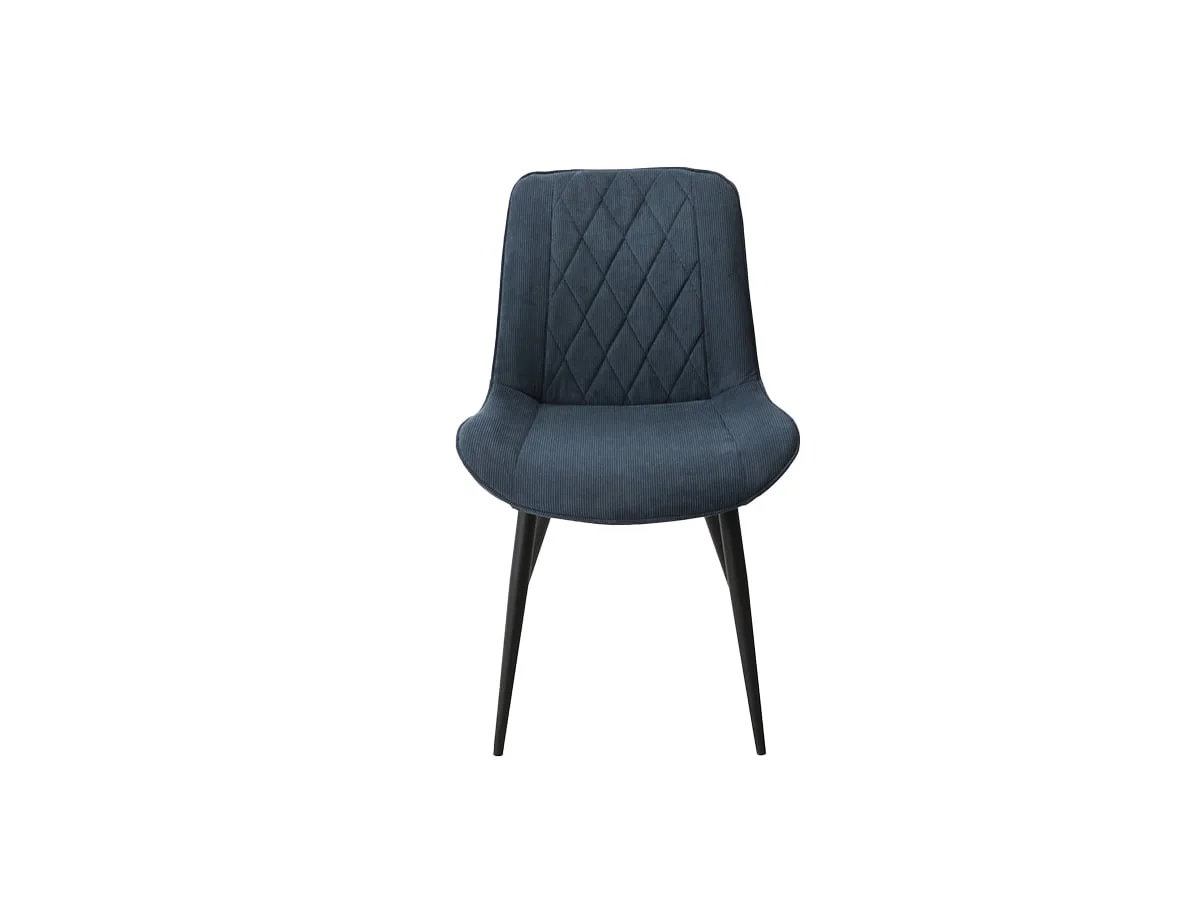 Core Core Aspen Diamond Stitch Set of 2 Blue Cord Fabric Dining Chairs