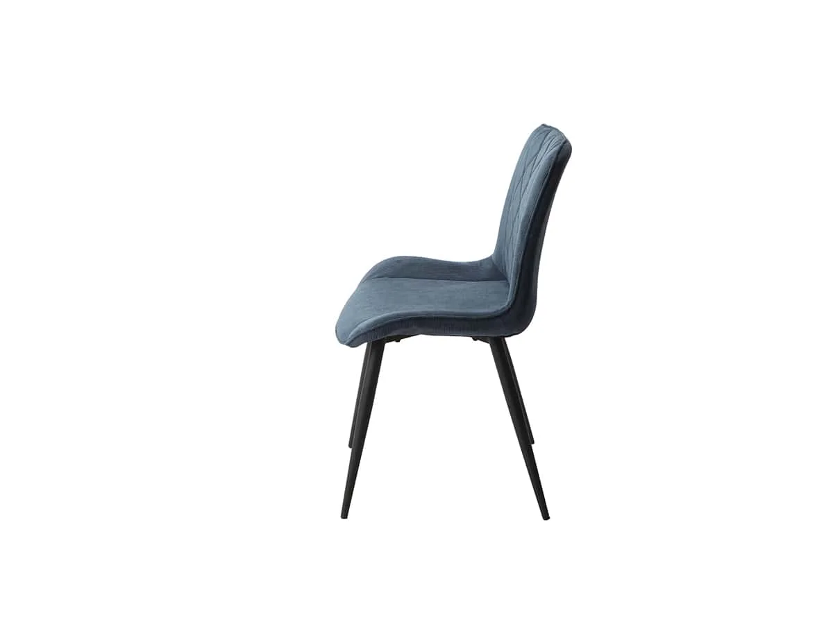 Core Core Aspen Diamond Stitch Set of 2 Blue Cord Fabric Dining Chairs