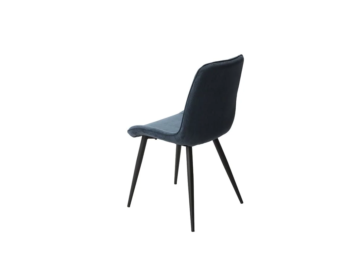 Core Core Aspen Diamond Stitch Set of 2 Blue Cord Fabric Dining Chairs