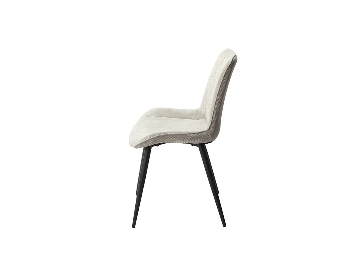 Core Core Aspen Diamond Stitch Set of 2 Grey Cord Fabric Dining Chairs
