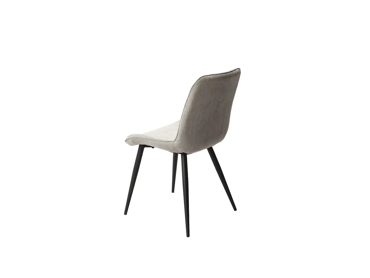 Core Core Aspen Diamond Stitch Set of 2 Grey Cord Fabric Dining Chairs