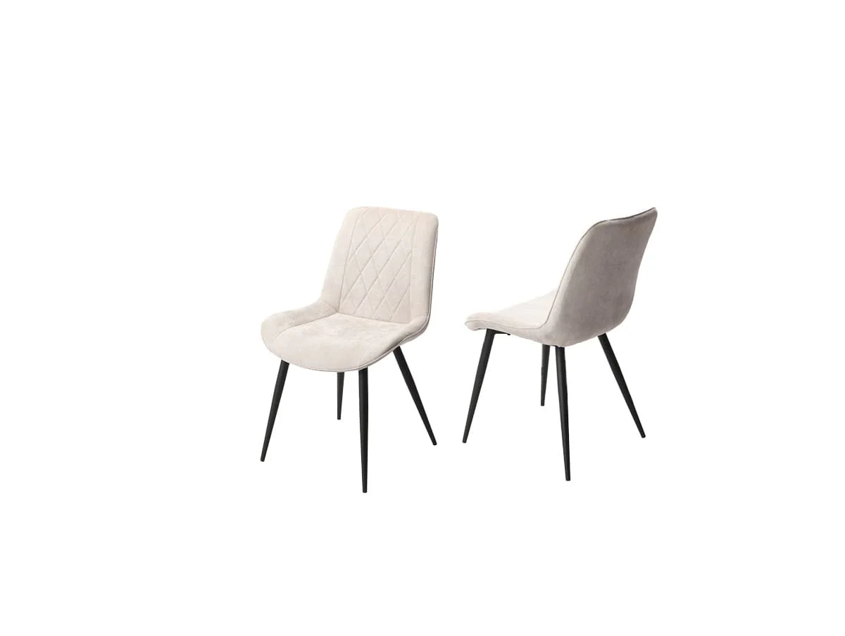 Core Core Aspen Diamond Stitch Set of 2 Natural Fabric Dining Chairs