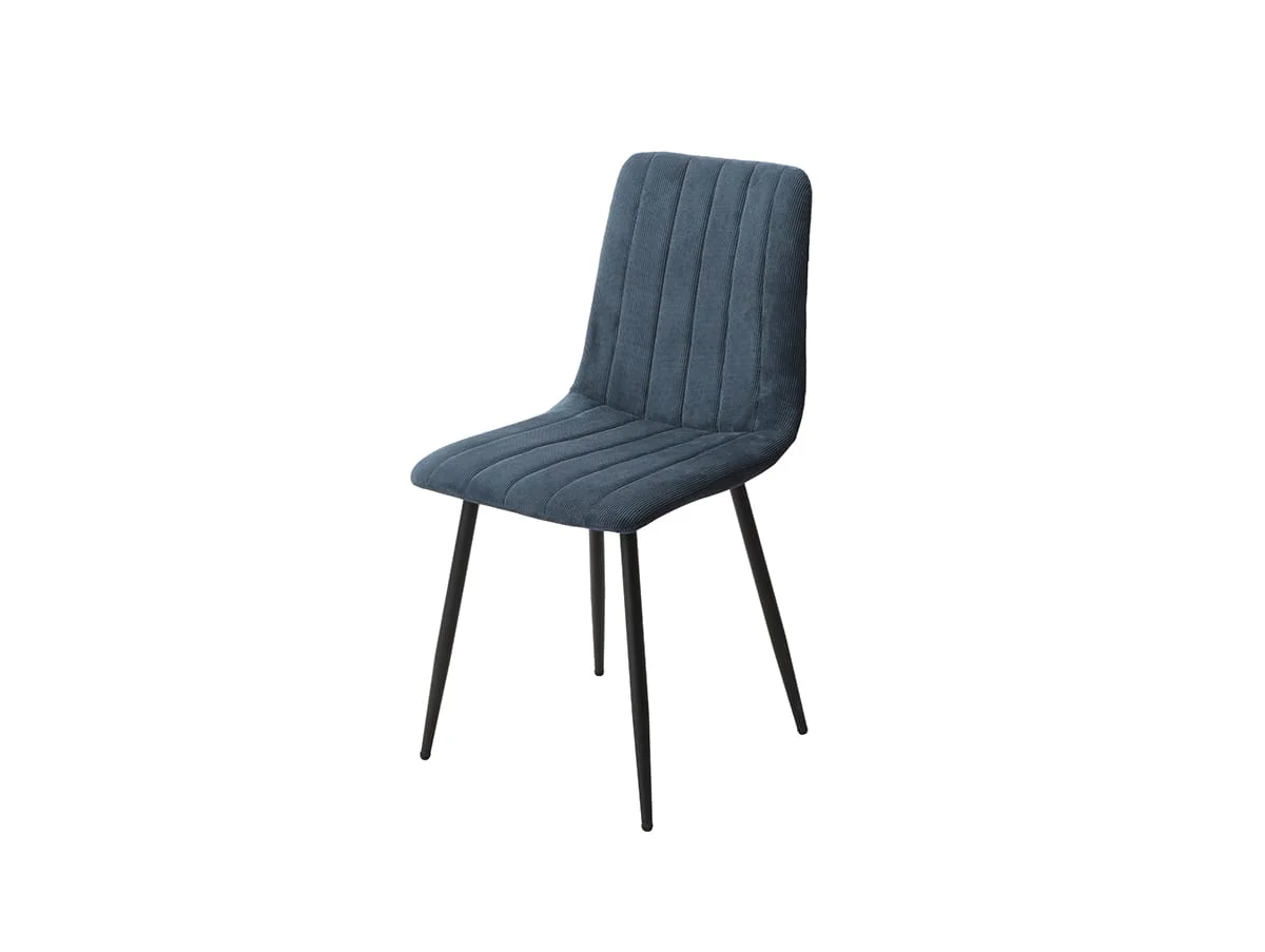 Core Core Aspen Straight Stitch Set of 2 Blue Cord Fabric Dining Chairs