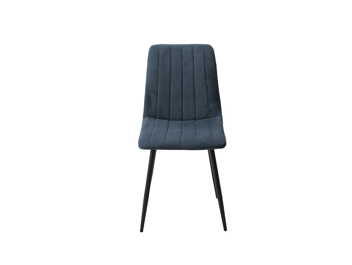 Core Core Aspen Straight Stitch Set of 2 Blue Cord Fabric Dining Chairs