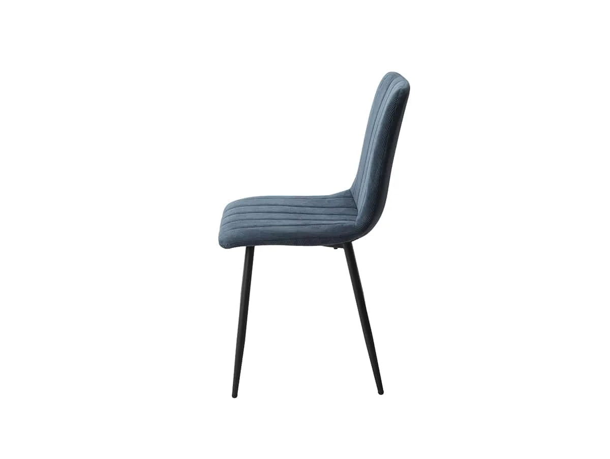 Core Core Aspen Straight Stitch Set of 2 Blue Cord Fabric Dining Chairs
