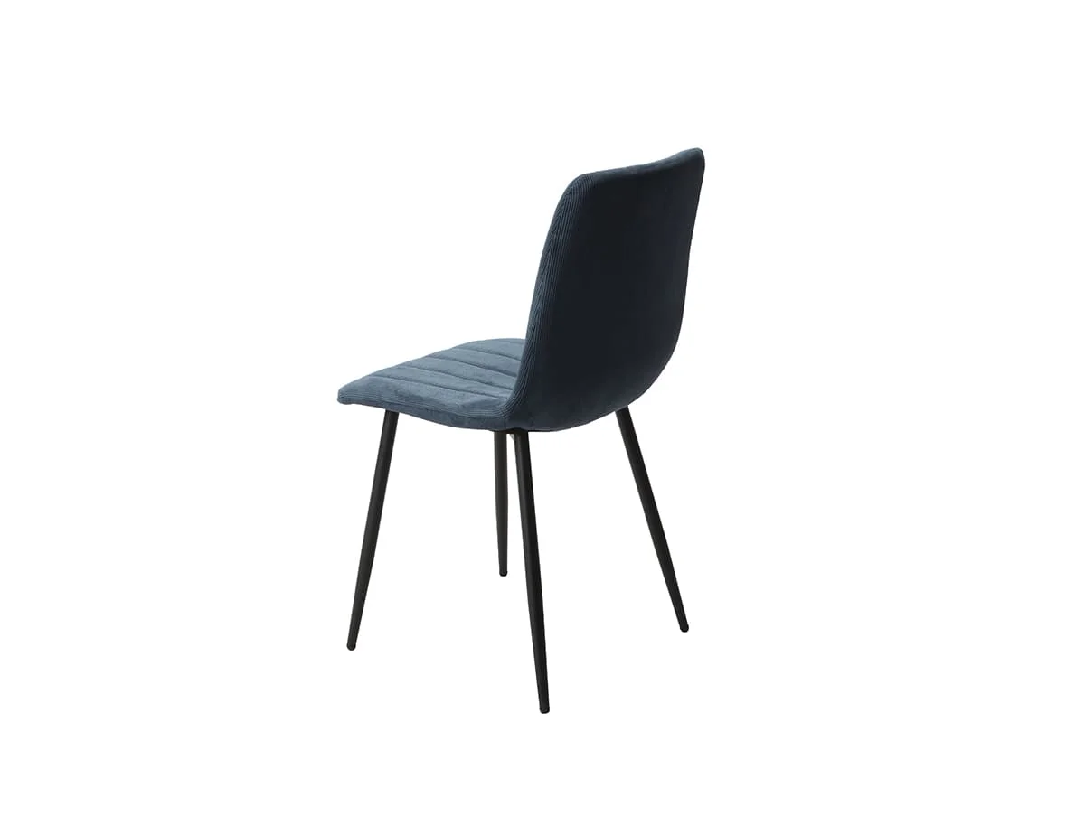 Core Core Aspen Straight Stitch Set of 2 Blue Cord Fabric Dining Chairs