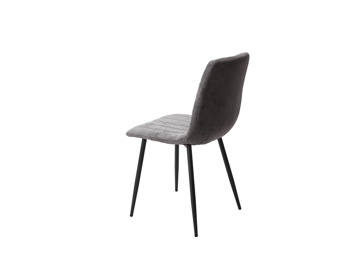 Core Core Aspen Straight Stitch Set of 2 Grey Cord Fabric Dining Chairs