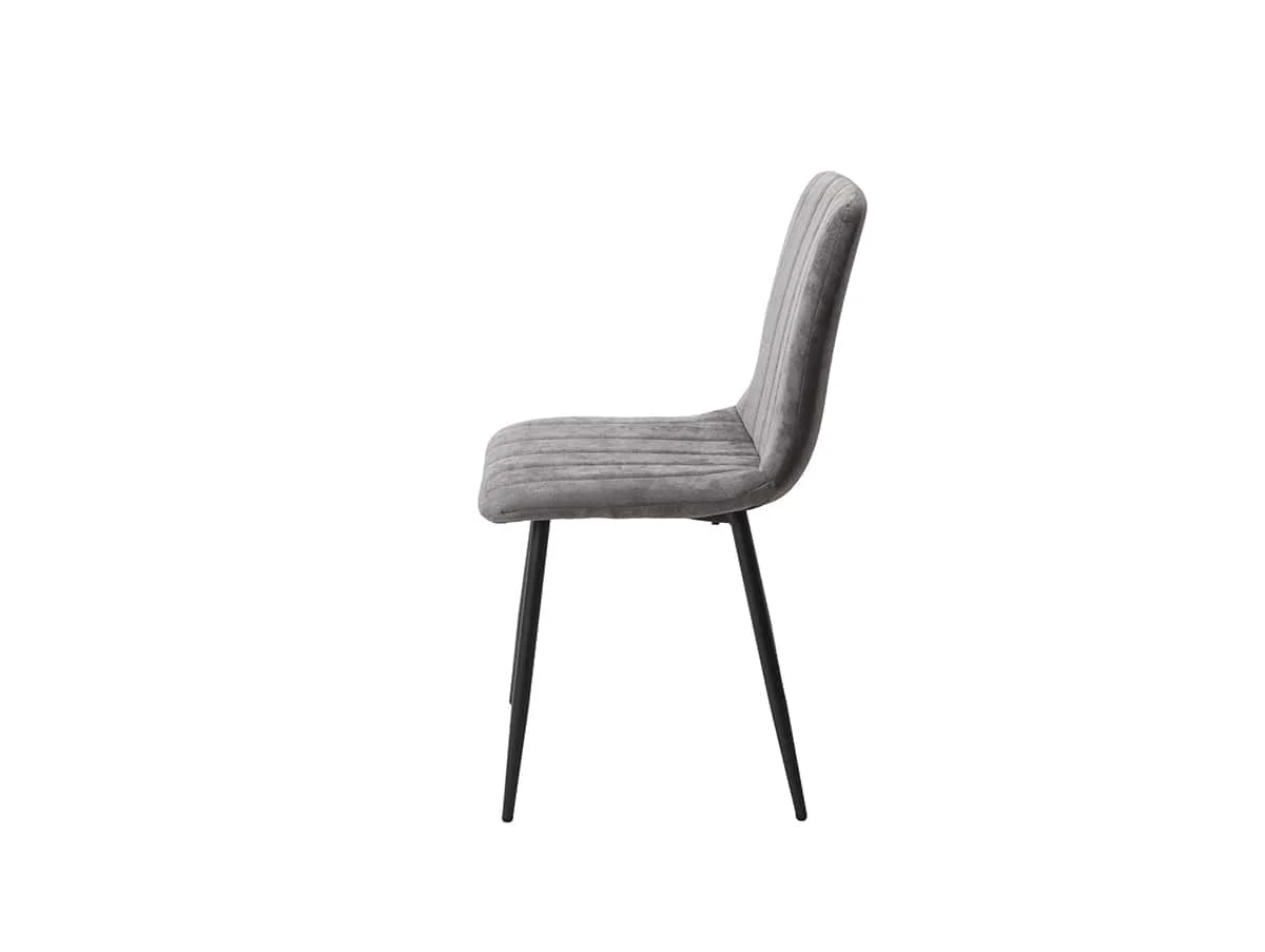 Core Core Aspen Straight Stitch Set of 2 Grey Cord Fabric Dining Chairs
