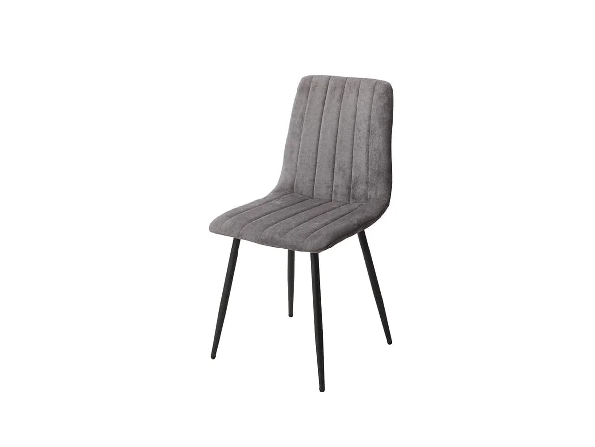 Core Core Aspen Straight Stitch Set of 2 Grey Cord Fabric Dining Chairs