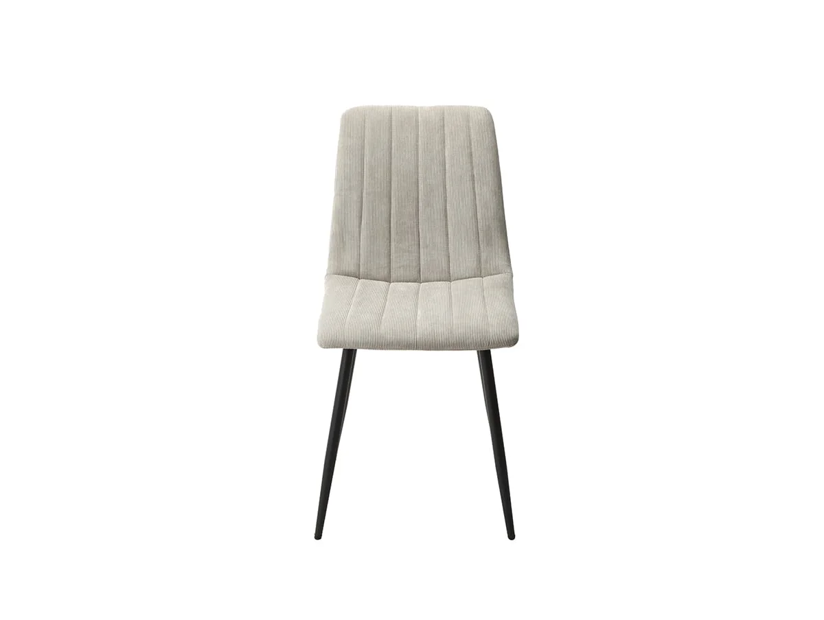 Core Core Aspen Straight Stitch Set of 2 Light Grey Cord Fabric Dining Chairs
