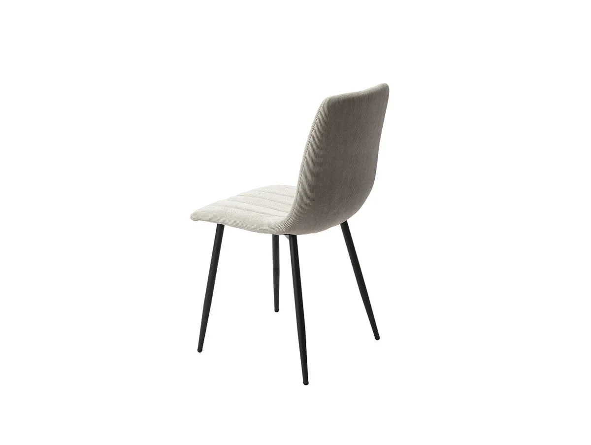 Core Core Aspen Straight Stitch Set of 2 Light Grey Cord Fabric Dining Chairs