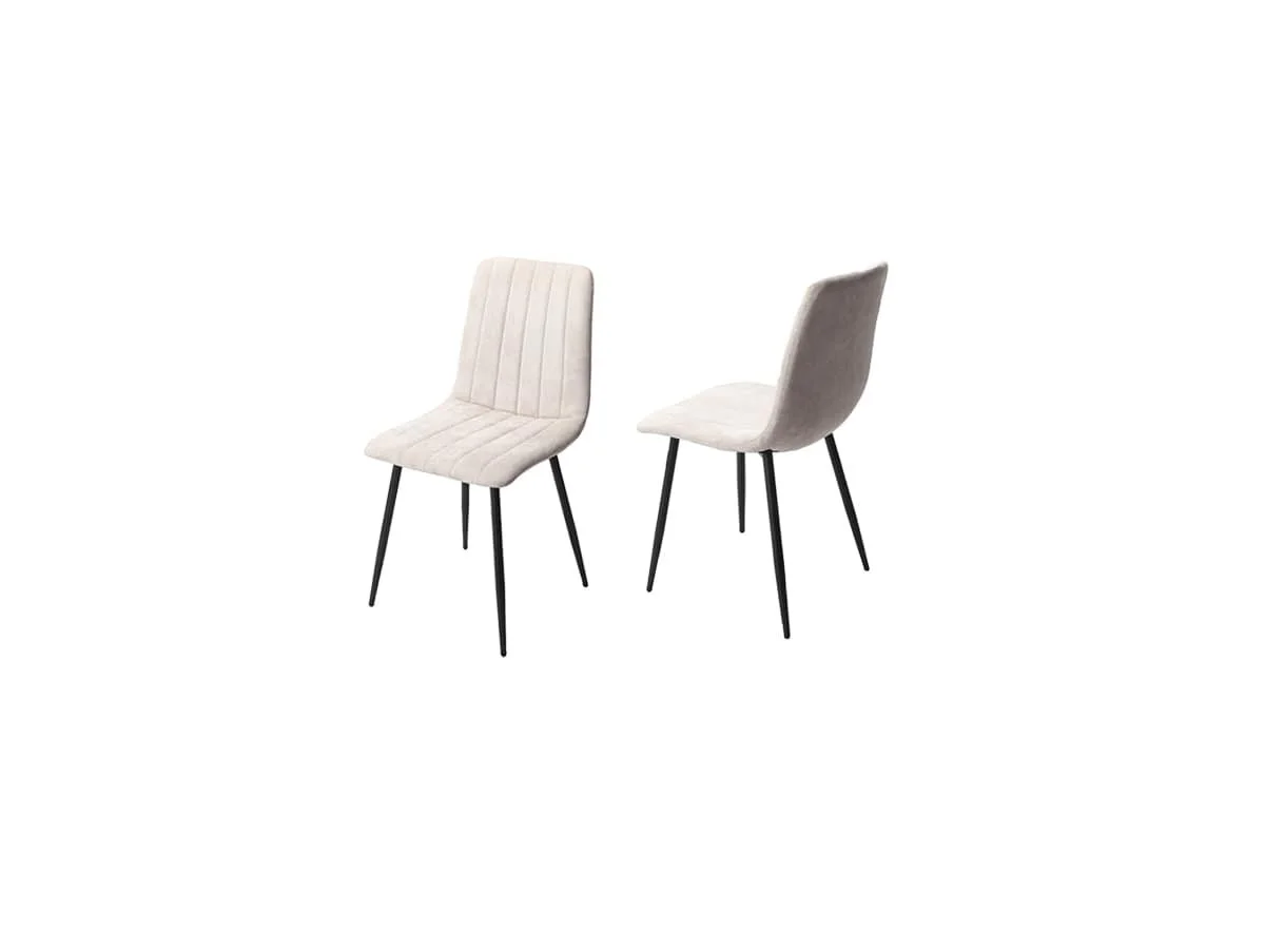 Core Core Aspen Straight Stitch Set of 2 Natural Cord Fabric Dining Chairs