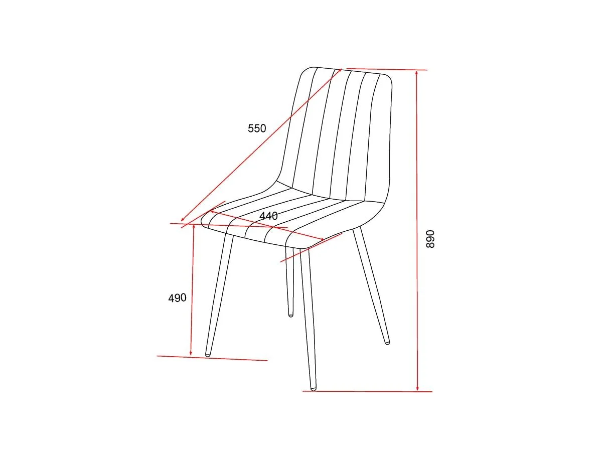Core Core Aspen Straight Stitch Set of 2 Natural Cord Fabric Dining Chairs