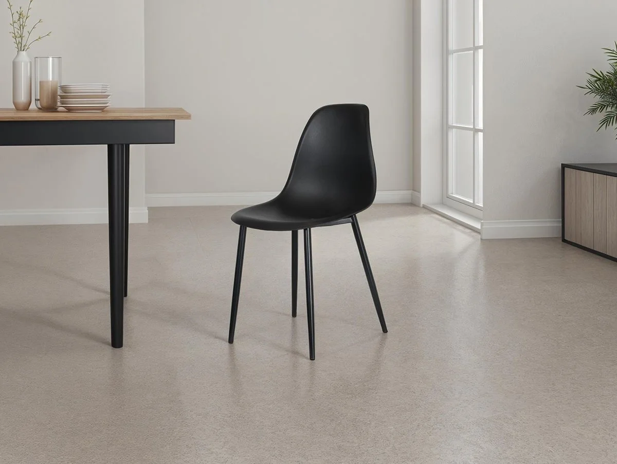 Core Core Aspen Curve Chair Set of 2 Black Plastic Seats