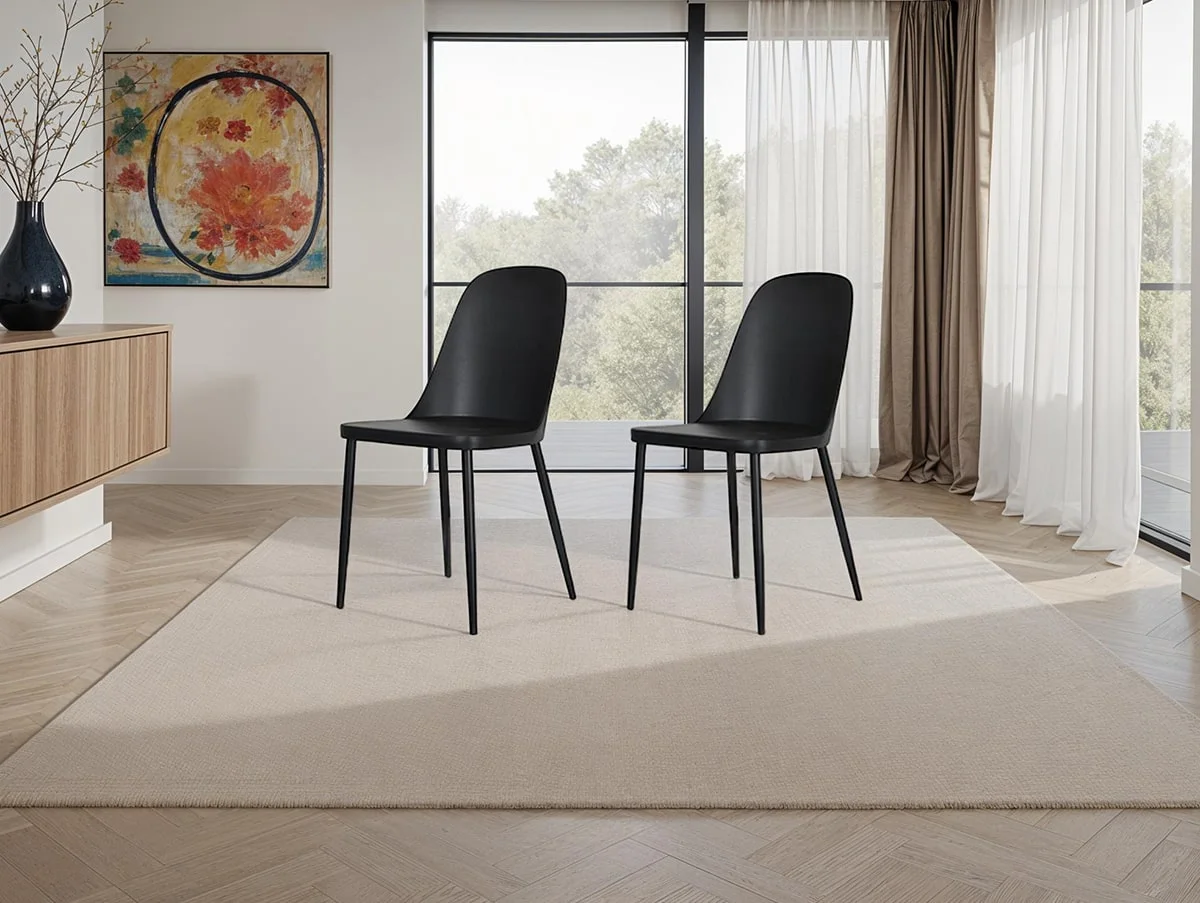 Core Products Core Aspen Duo Chair Set of 2 Black Plastic Seats