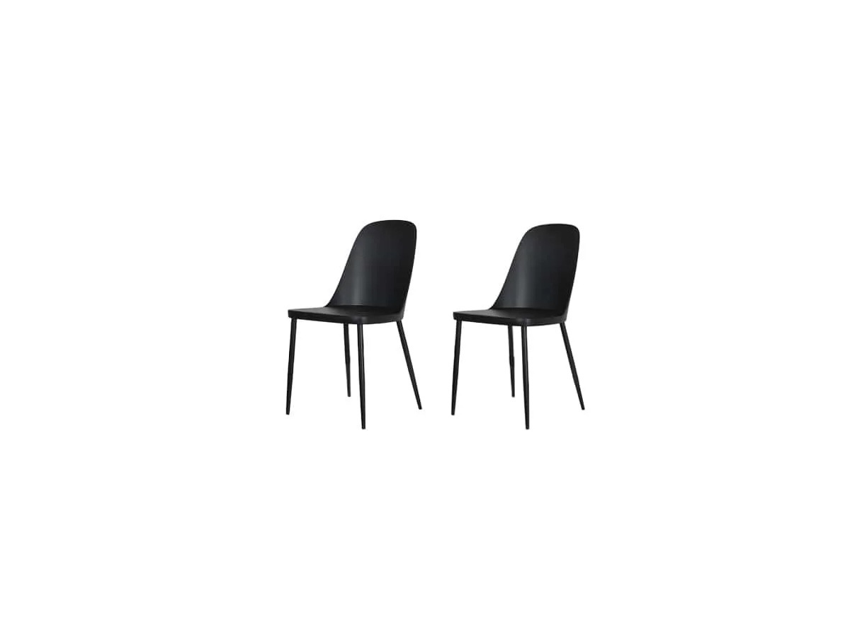 Core Core Aspen Duo Chair Set of 2 Black Plastic Seats