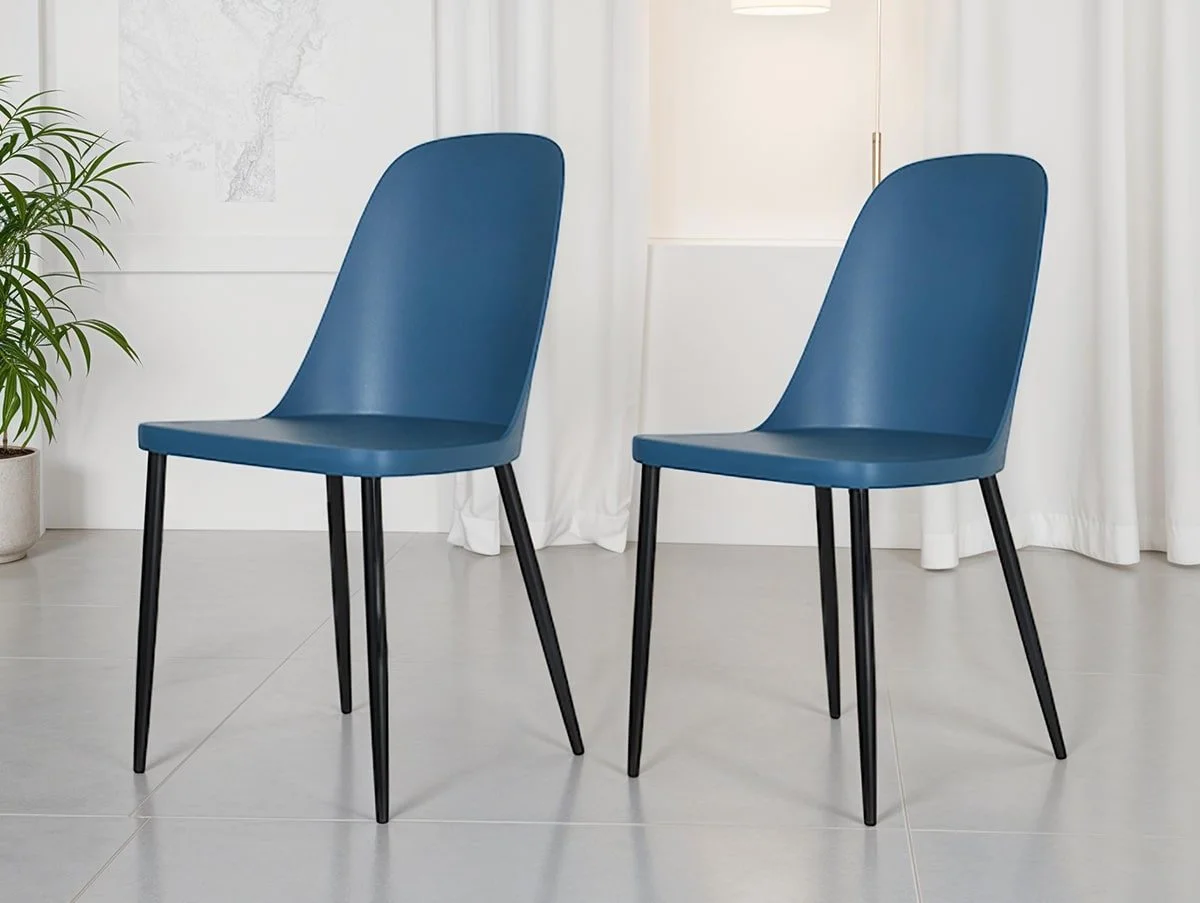 Core Core Aspen Duo Chair Set of 2 Blue Plastic Seats