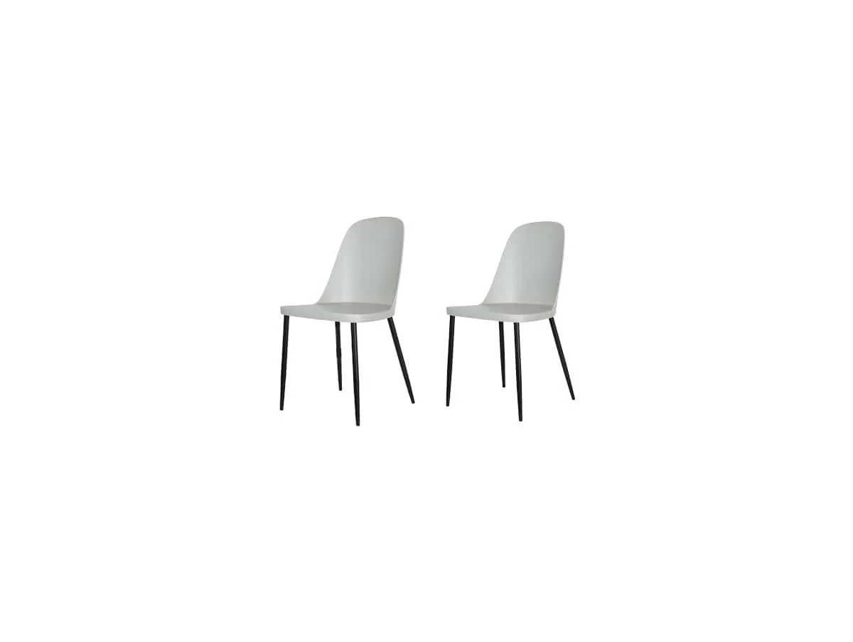 Core Core Aspen Duo Chair Set of 2 Grey Plastic Seats