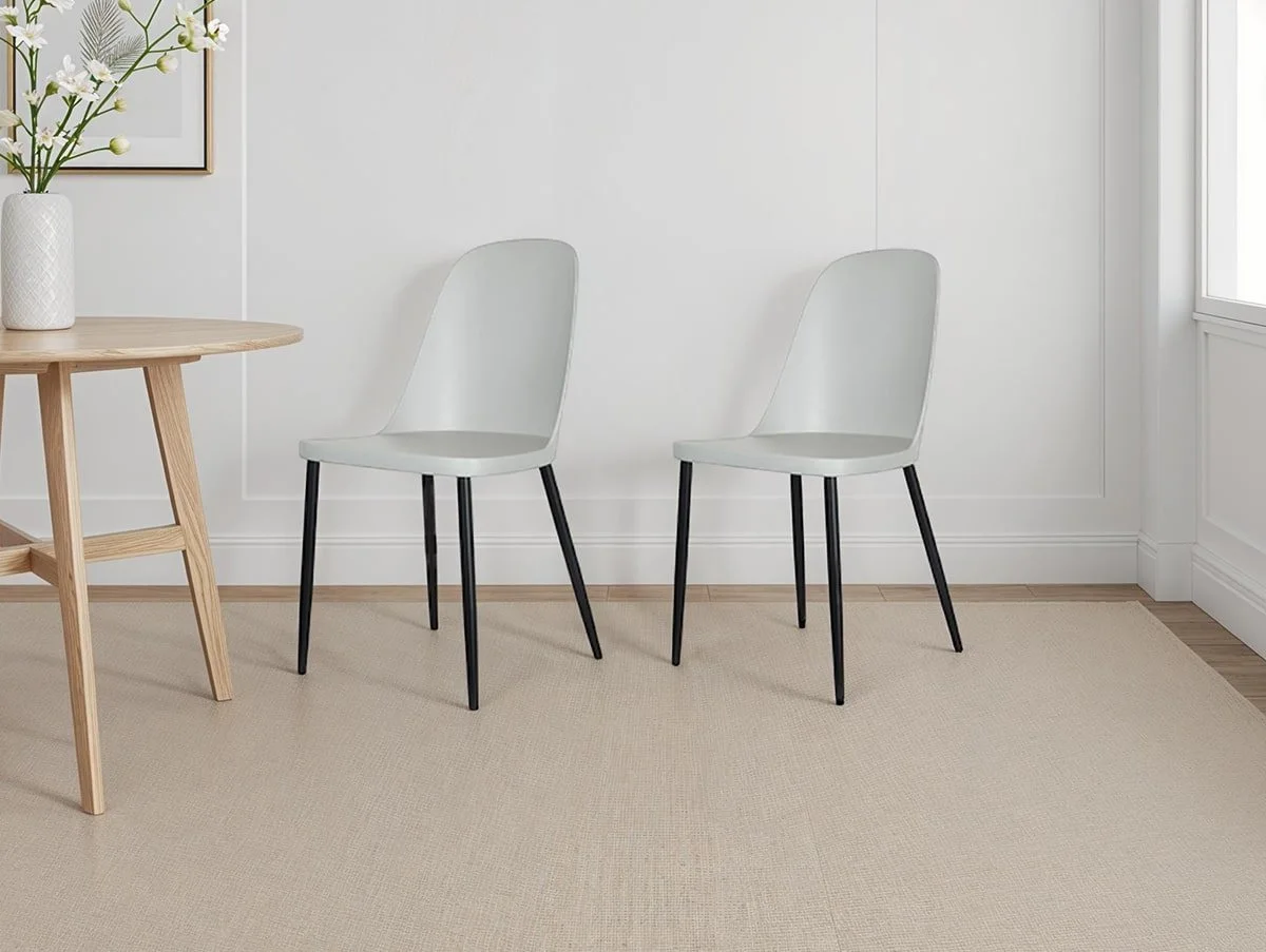 Core Core Aspen Duo Chair Set of 2 Grey Plastic Seats