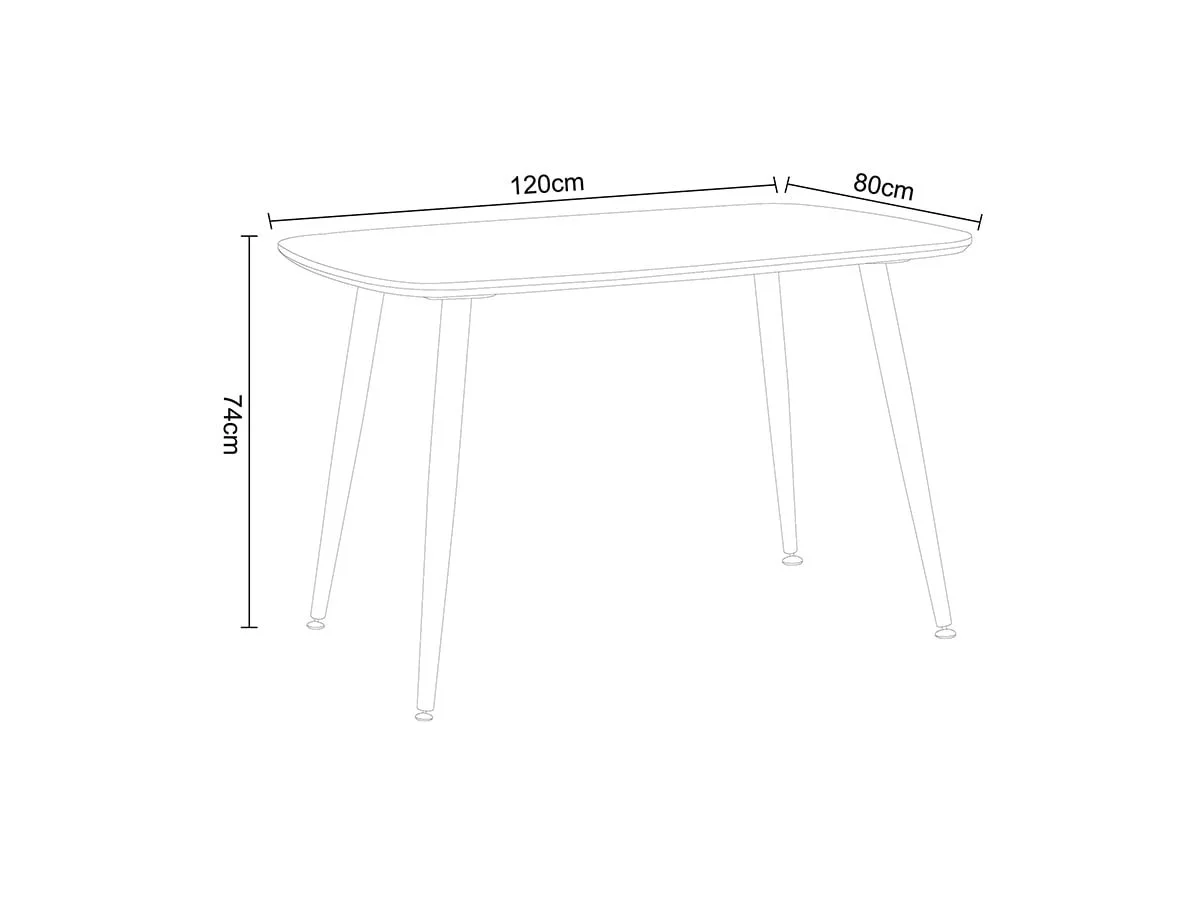 Core Core Aspen Rectangular White Dining Table