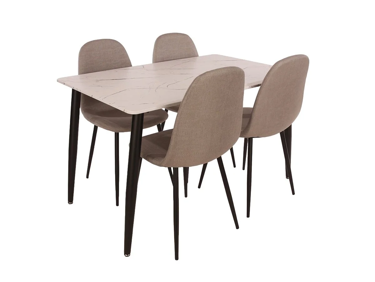 Core Core Aspen Rectangular White Dining Set