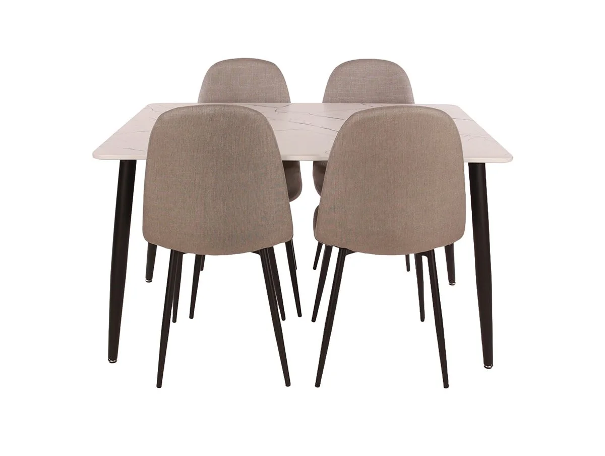 Core Core Aspen Rectangular White Dining Set