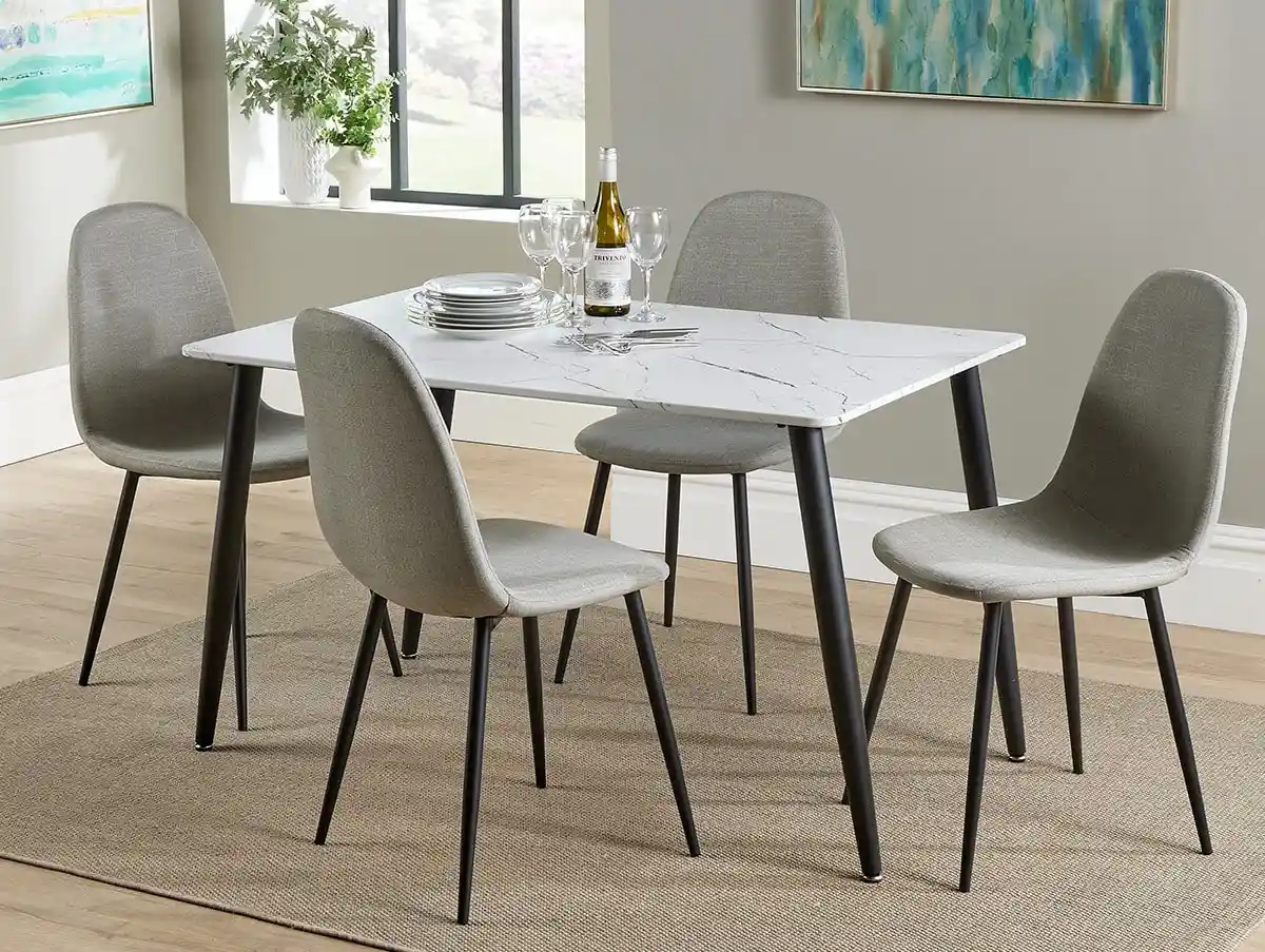 Core Core Aspen Rectangular White Dining Set