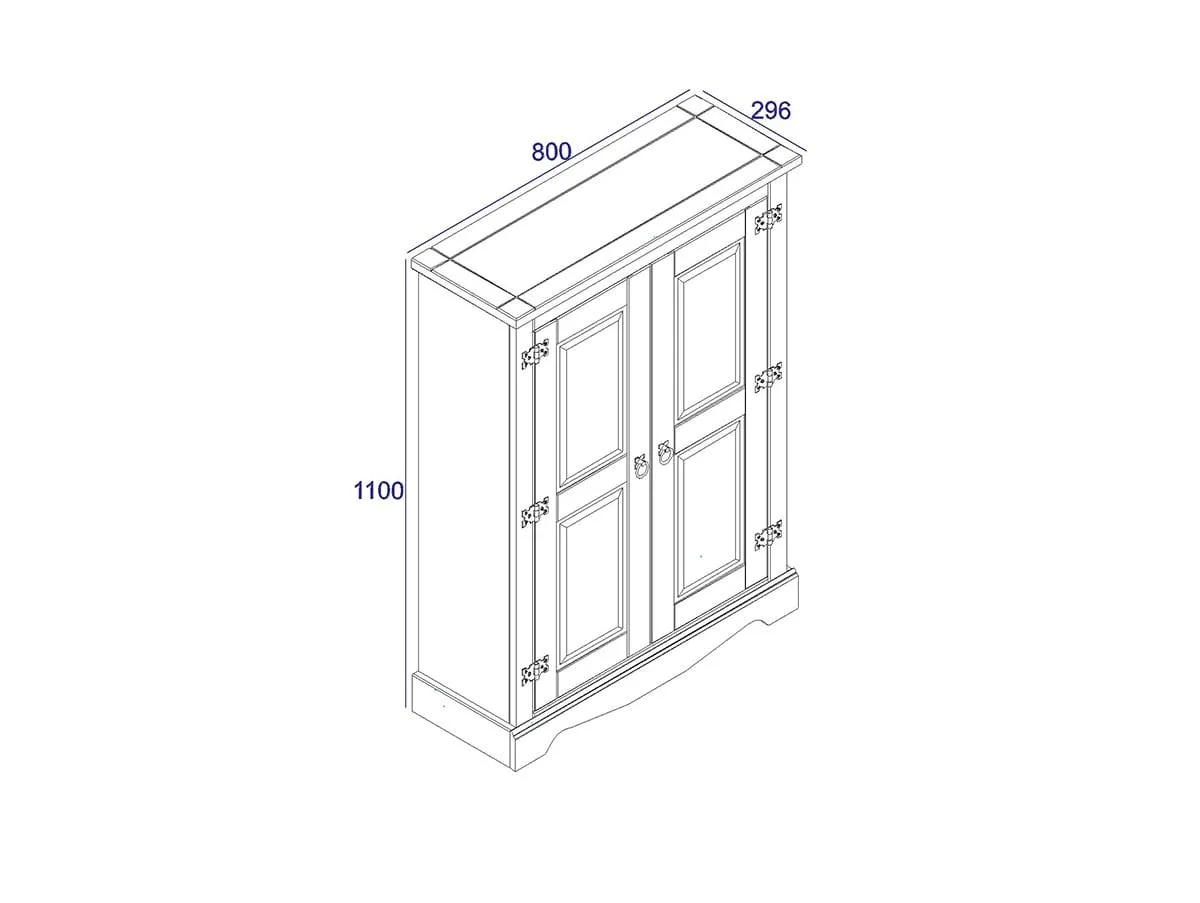 Core Products Core Corona 2 Door Waxed Pine Wooden Sideboard