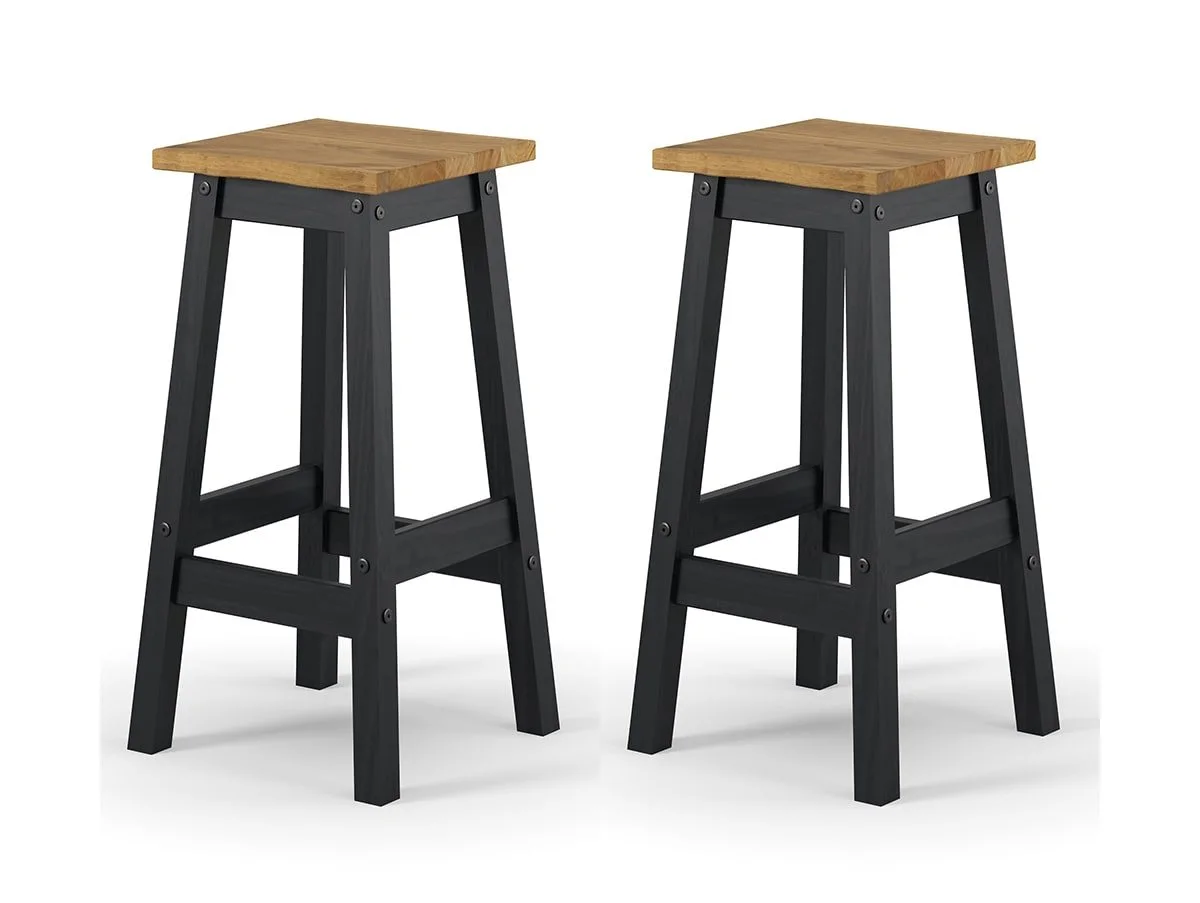 Core Products Core Corona Black Set of 2 Edge High Breakfast Stool