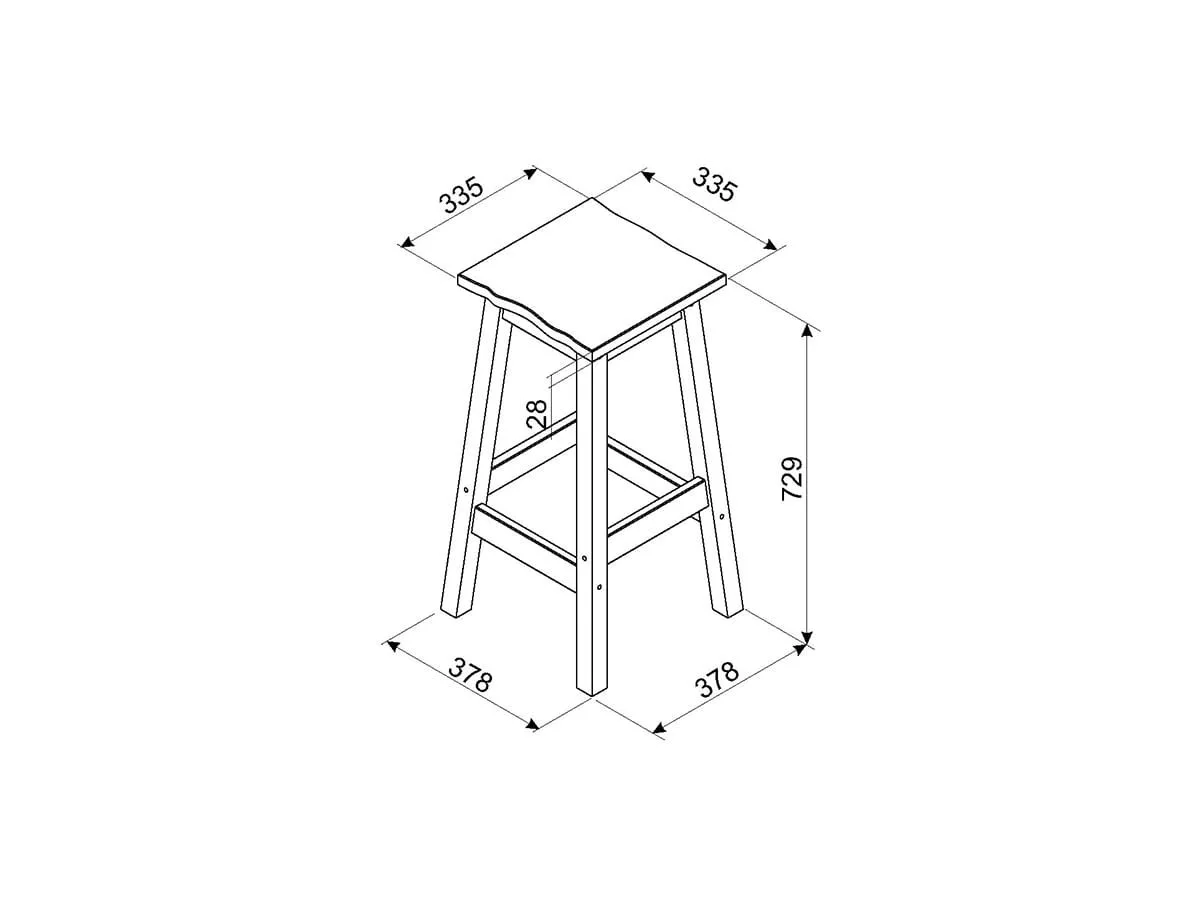 Core Products Core Corona Black Set of 2 Edge High Breakfast Stool