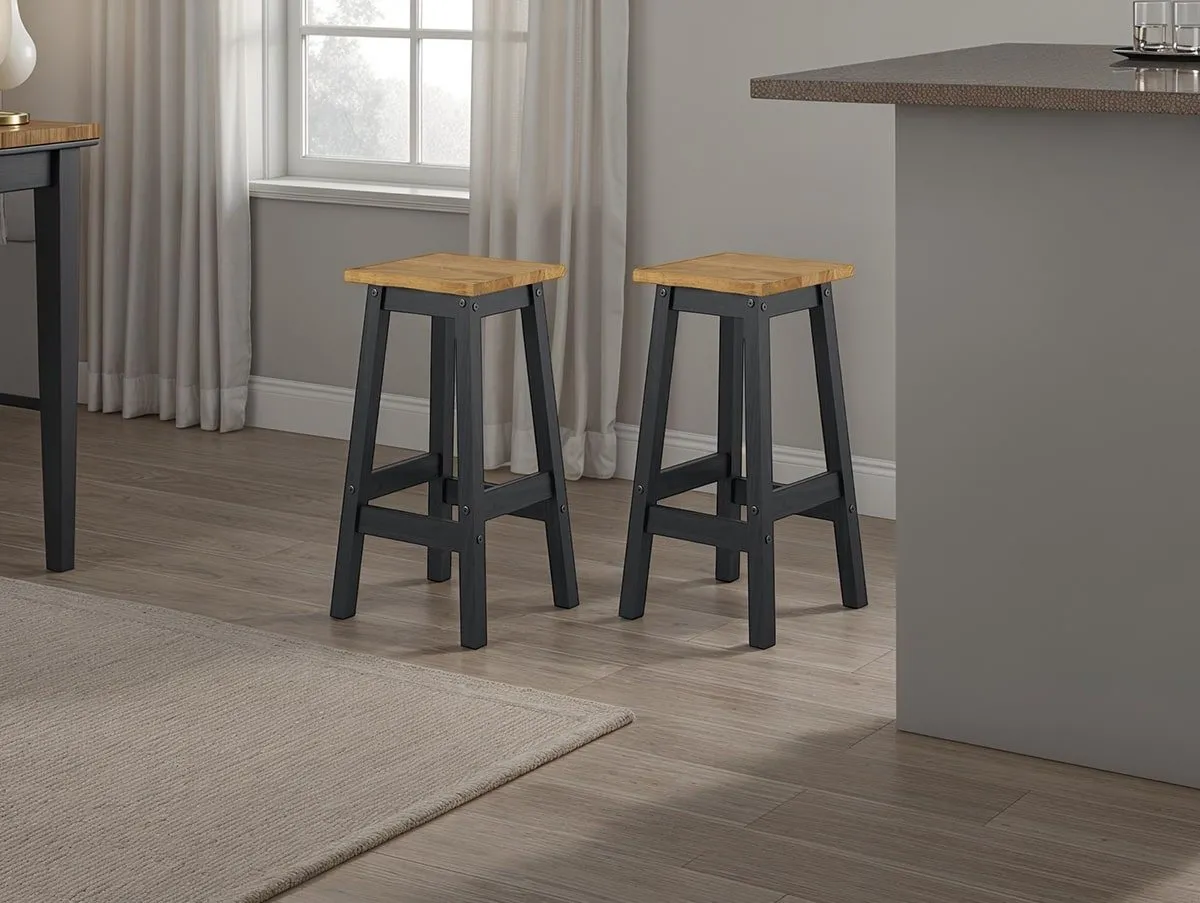 Core Products Core Corona Black Set of 2 Edge High Breakfast Stool