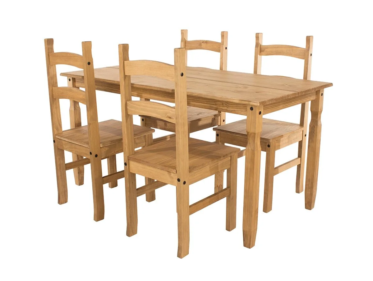 Core Core Corona Waxed Pine Rectangular Dining Set