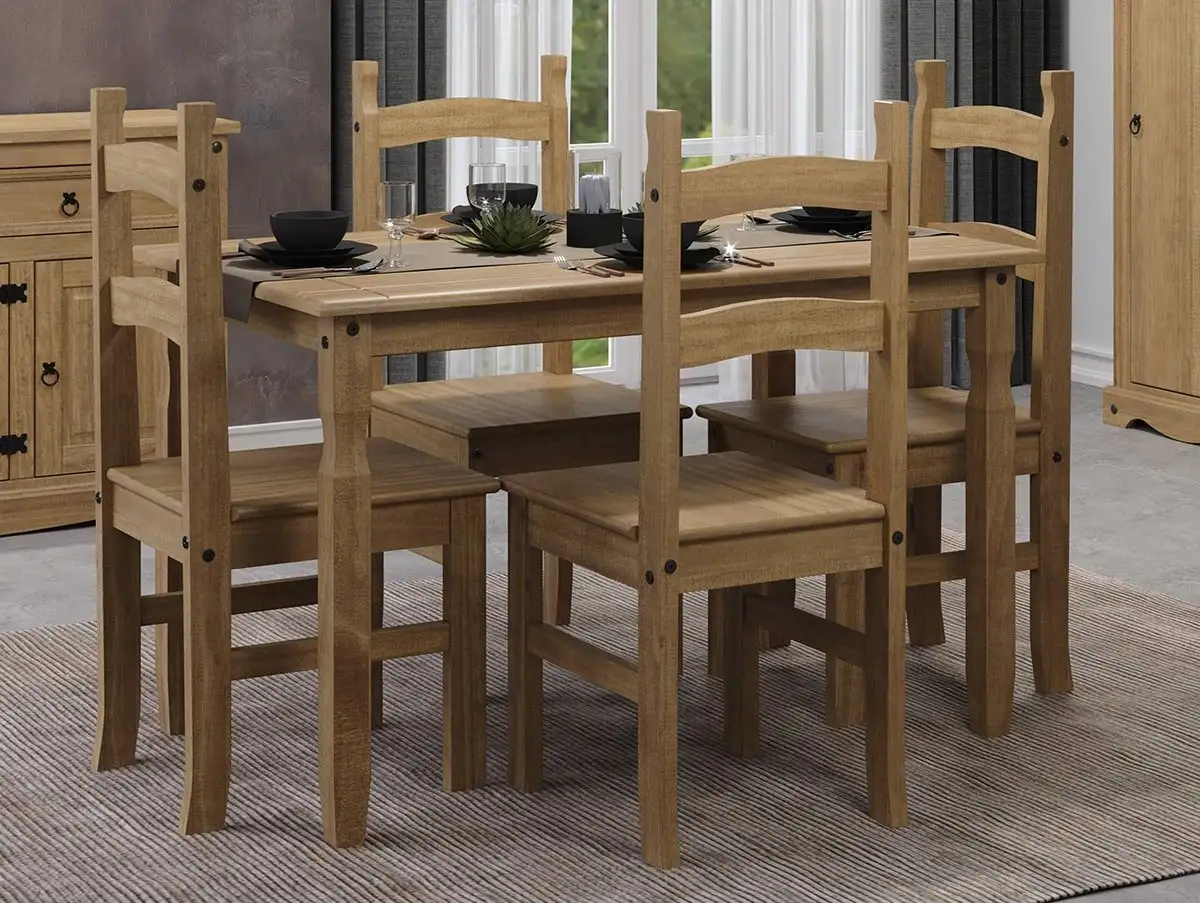Core Core Corona Waxed Pine Rectangular Dining Set