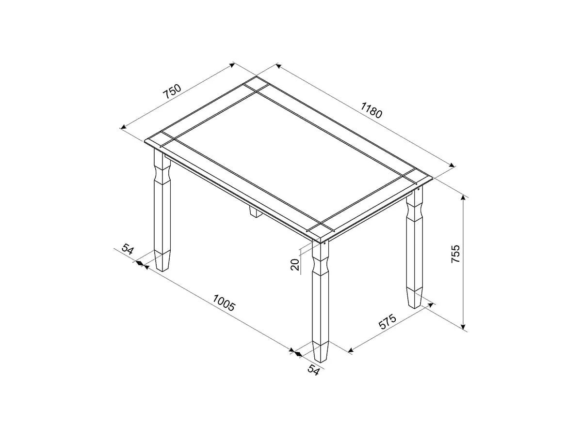 Core Core Corona Waxed Pine Rectangular Dining Set
