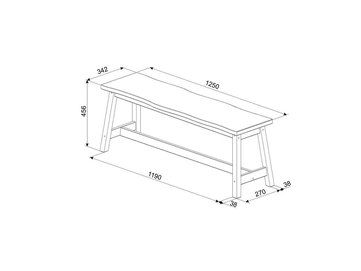 Core Core Corona Grey Edge Large Dining Bench