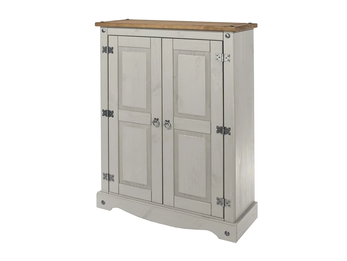 Core Core Corona Grey and Waxed Pine 2 Door Wooden Sideboard
