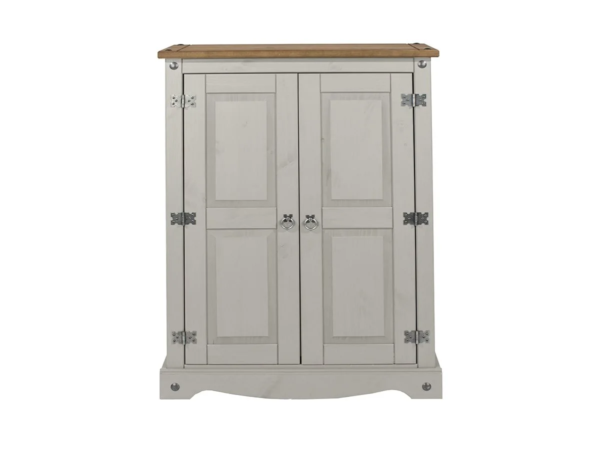 Core Core Corona Grey and Waxed Pine 2 Door Wooden Sideboard