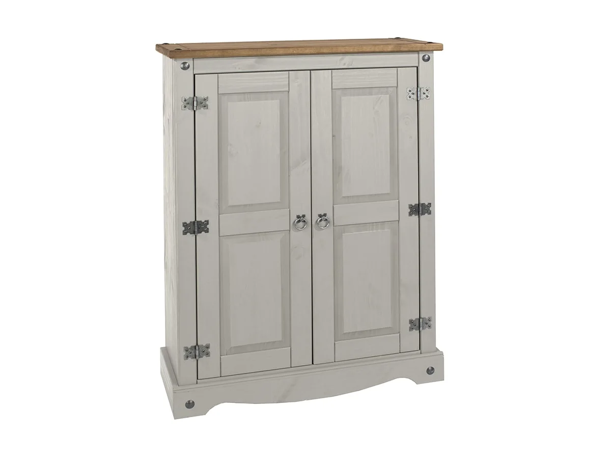 Core Core Corona Grey and Waxed Pine 2 Door Wooden Sideboard